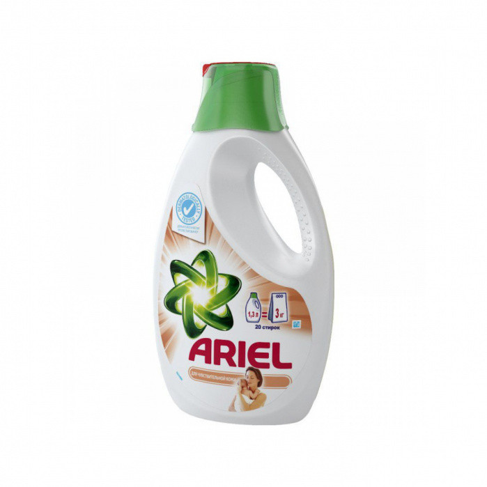 Гель для стирки белья ARIEL для ЧУВСТВИТЕЛЬНОЙ КОЖИ 1300мл 1/4