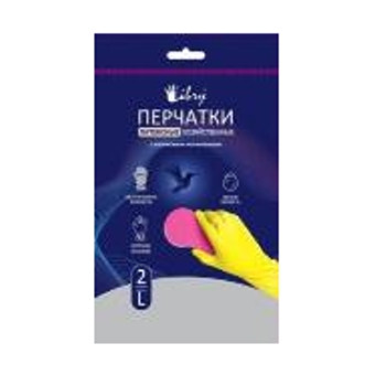 Перчатки резиновые Libry рр 9-L, с напылением, желтые 1/12 1/240