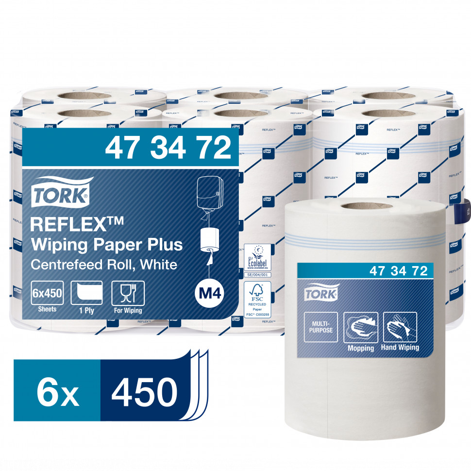 Протирочная бумага Tork Reflex™ Плюс