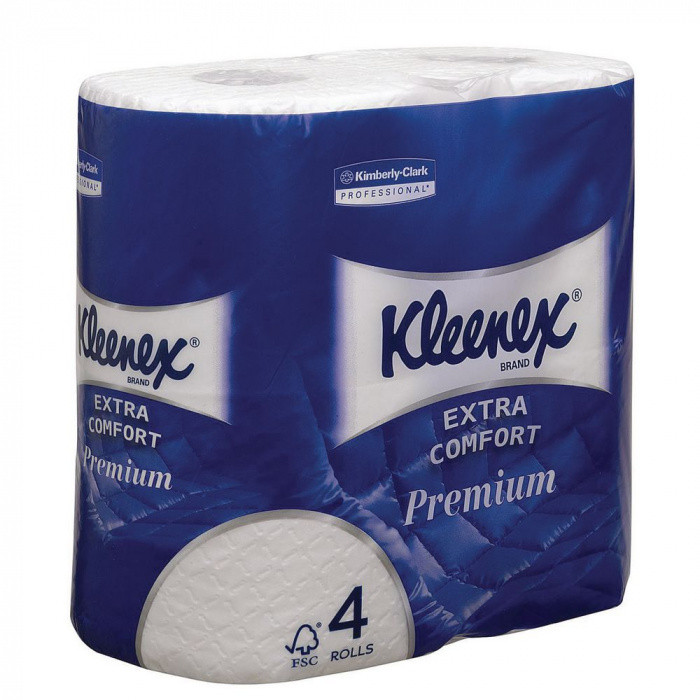 Туалетная бумага белая KIMBERLY KLEENEX® EXTRA COMFORT PREMIUM 4сл,160л, 19,2м, 4шт1/6