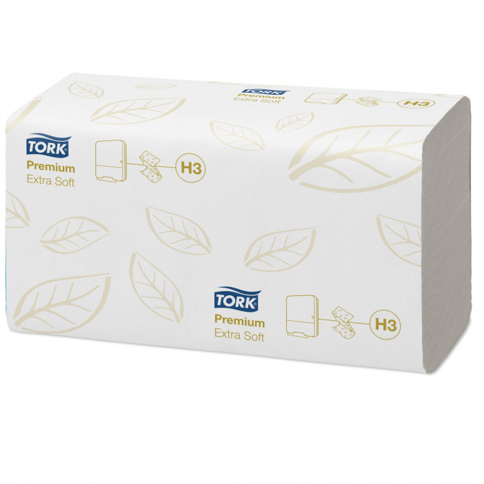 Полотенце бумажное белое TORK SINGLEFOLD PREMIUM 2сл, 200л, ZZ-сл, 23*22,6см 15/1