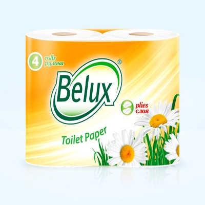 Туалетная бумага белая BELUX 2сл, 20м, 170л, 4шт 1/12