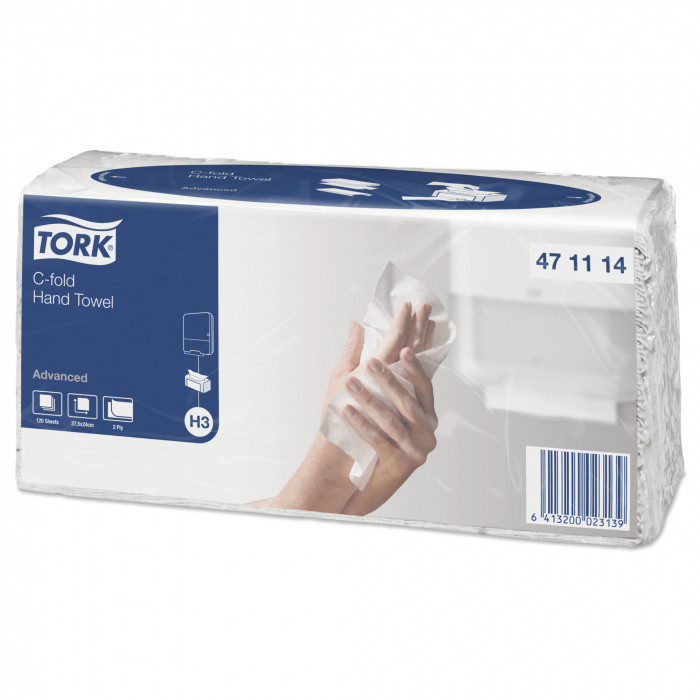 Полотенце бумажное белое TORK SINGLEFOLD ADVANCED С-сл, 2сл, 120л 20/1