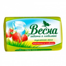 Туалетное мыло ВЕСНА ЗЕМЛЯНИКА со СЛИВКАМИ 90г 1/72