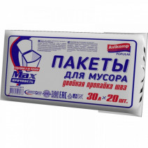 Пакеты для мусора 30л, 20шт, пласт, черные 1/50