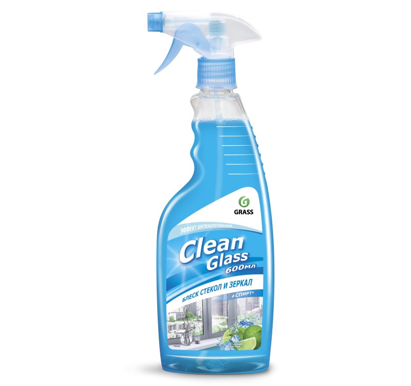 Средство для мытья стеклянных поверхностей 600мл GraSS Clean Glass триггер голубая лагуна (125247)