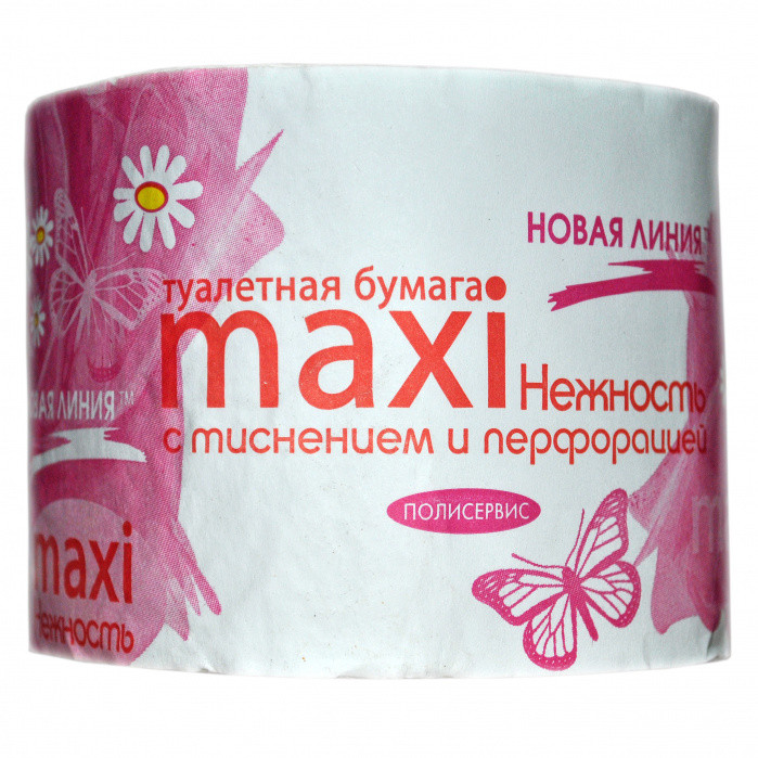 Туалетная бумага белая МАКСИ НЕЖНОСТЬ 1сл, 38м, 1шт 1/48